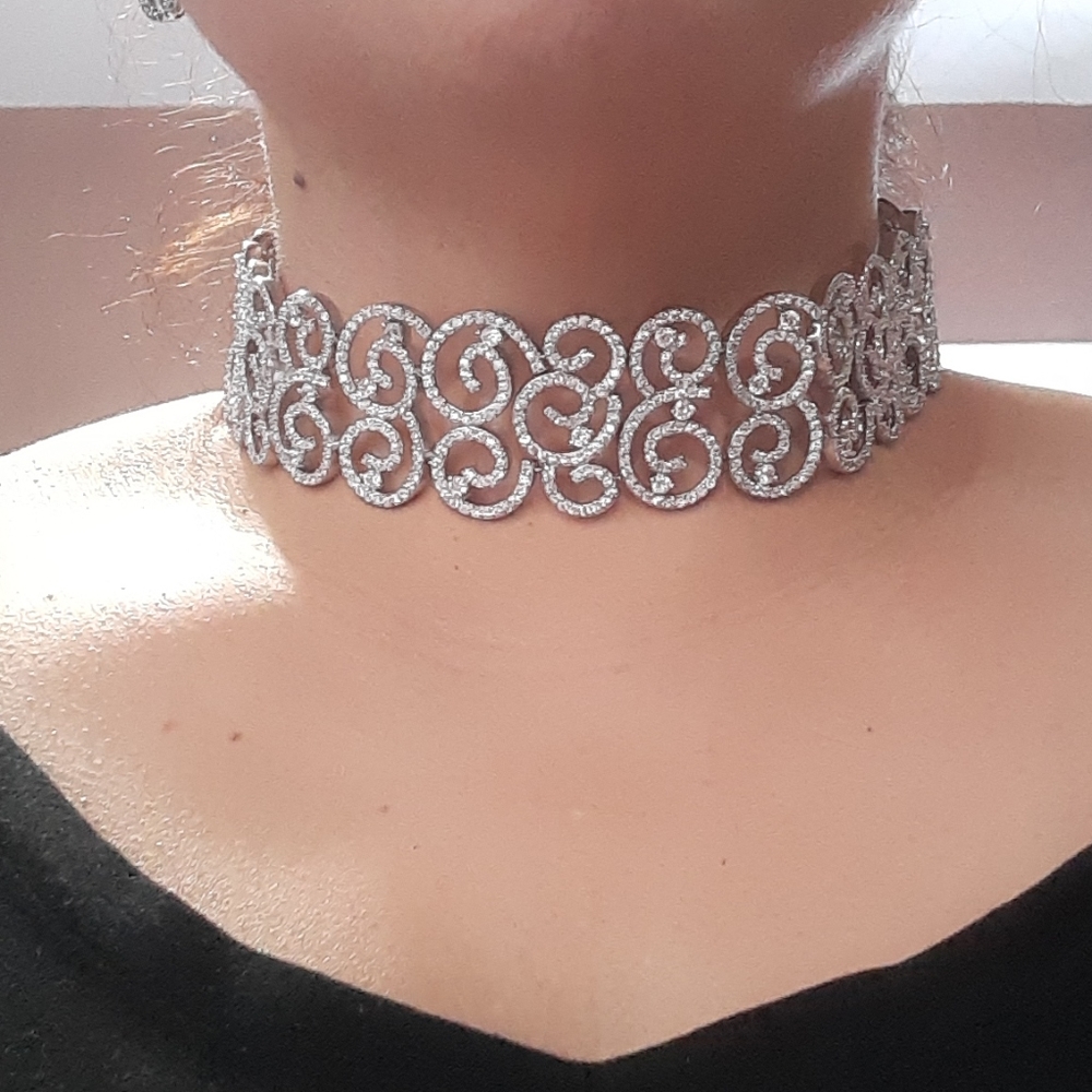Genuine 925 silver gargantuan with zirconias